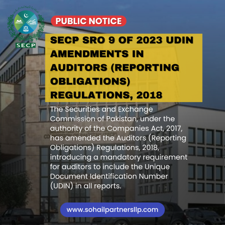 SECP SRO 9 of 2023 UDIN Amendments in Auditors (Reporting Obligations) Regulations, 2018